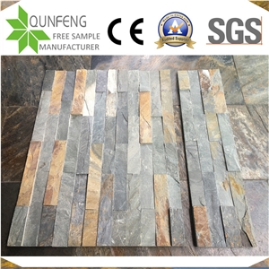 China 15*60CM Natural Split Multicolor Stone Slate Panel